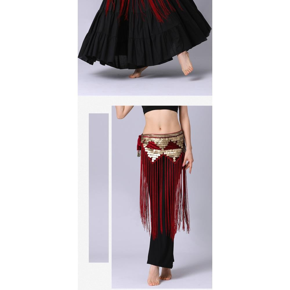 Sequin Long Tassel Waist Chain, Belly Dance Waist Chain