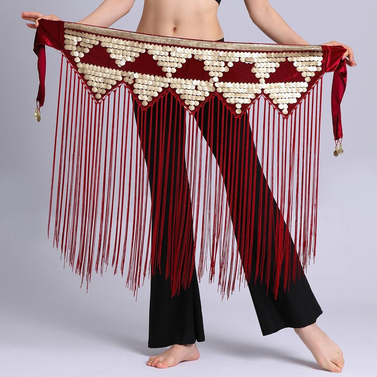 Sequin Long Tassel Waist Chain, Belly Dance Waist Chain