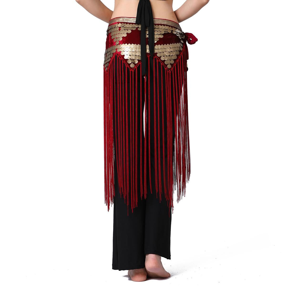 Sequin Long Tassel Waist Chain, Belly Dance Waist Chain