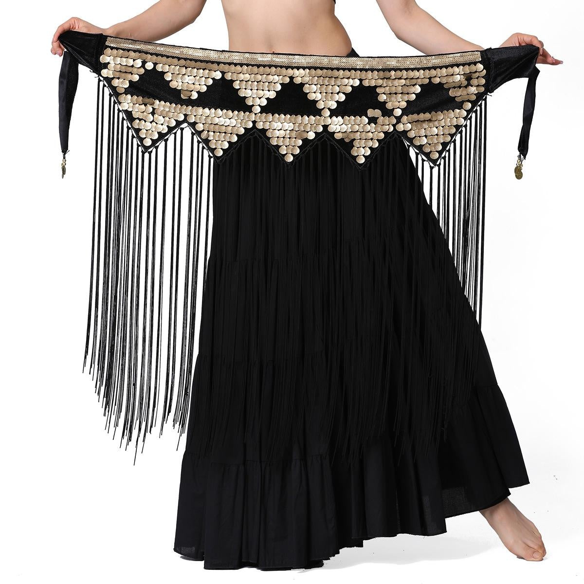 Sequin Long Tassel Waist Chain, Belly Dance Waist Chain