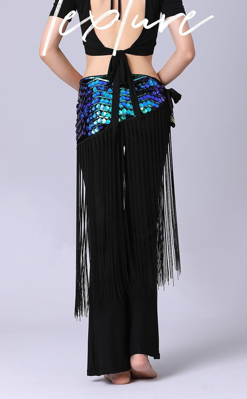 Sequin Long Tassel Waist Chain, Belly Dance Waist Chain