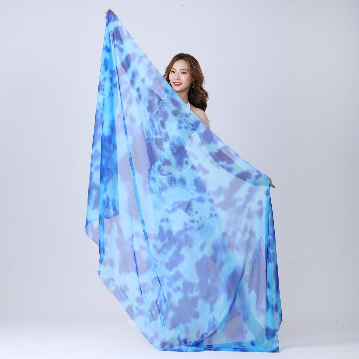 2023 Belly Dance Scarf Hand Scarf Hand Thrown Gauze Gradient Tie-dye Scarf 250x120cm