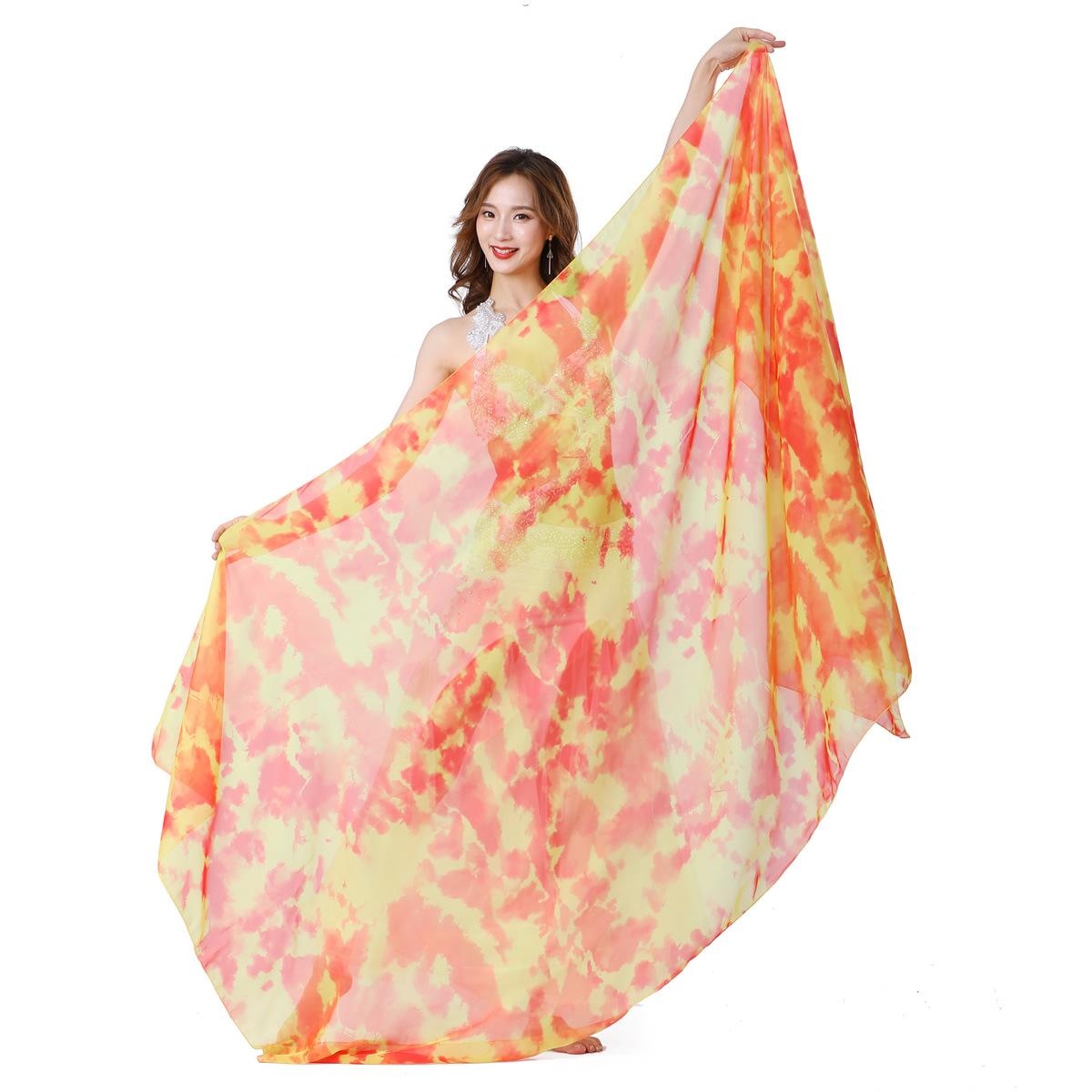 2023 Belly Dance Scarf Hand Scarf Hand Thrown Gauze Gradient Tie-dye Scarf 250x120cm