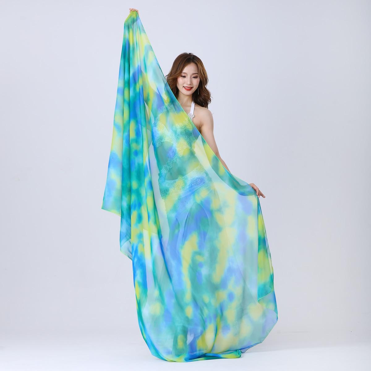 2023 Belly Dance Scarf Hand Scarf Hand Thrown Gauze Gradient Tie-dye Scarf 250x120cm