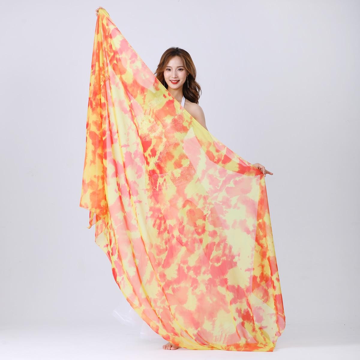 2023 Belly Dance Scarf Hand Scarf Hand Thrown Gauze Gradient Tie-dye Scarf 250x120cm