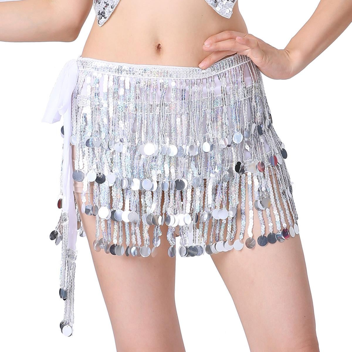 2023 4-Layer Sequin Hip Scarf Tassel Waist Belt