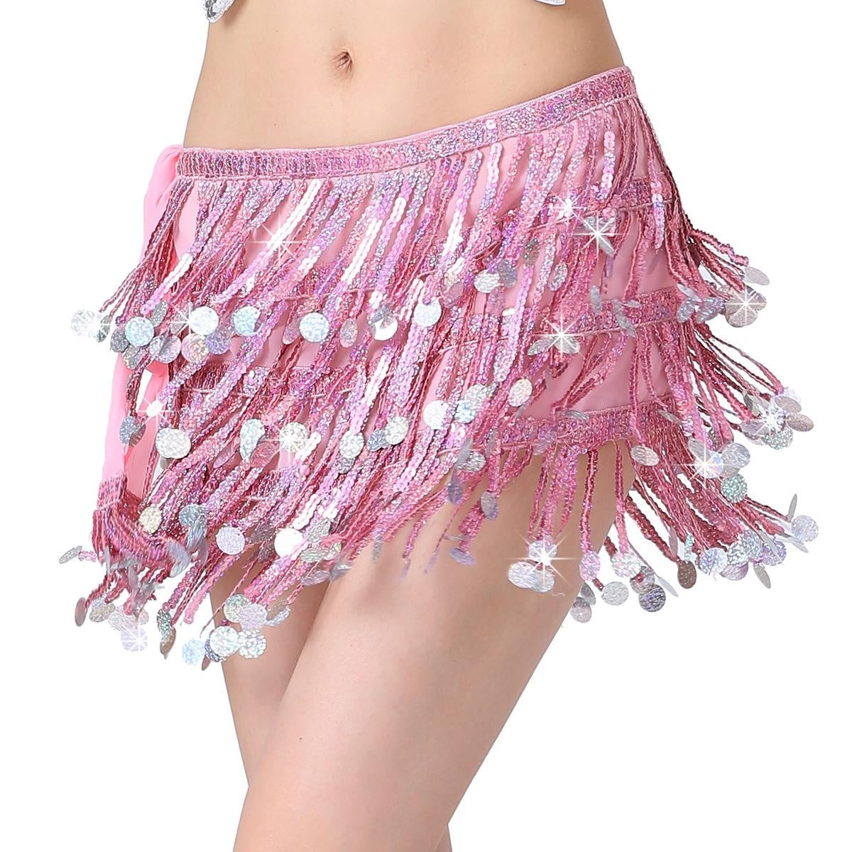 2023 4-Layer Sequin Hip Scarf Tassel Waist Belt