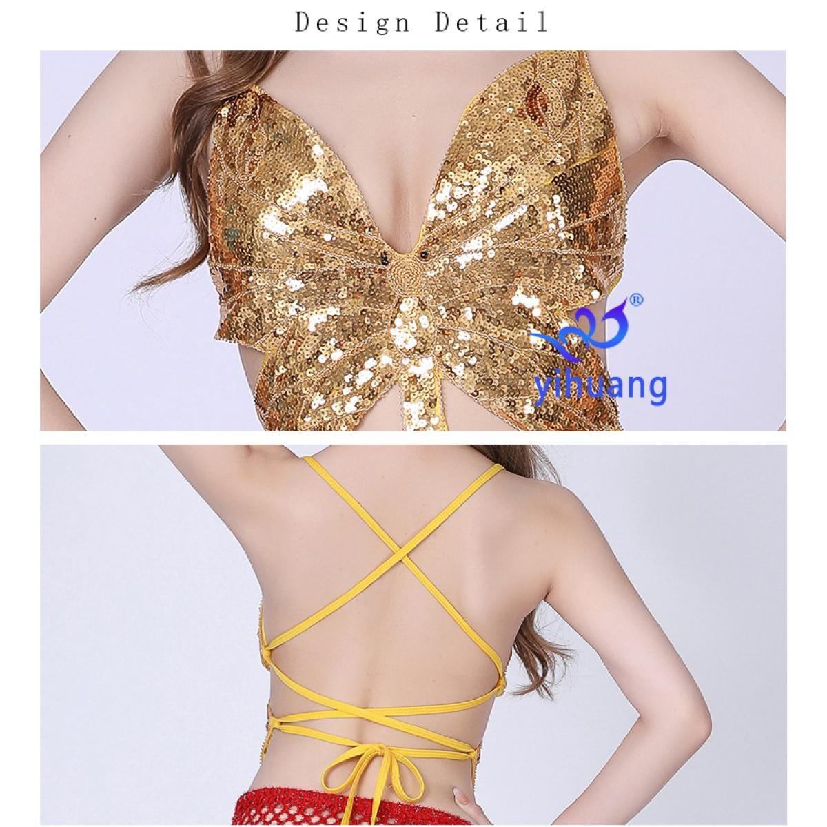 2023 Sexy Halter Sequin Butterfly Dance Top Women Summer Top Club Backless Party Vintage Clothes Tank Top