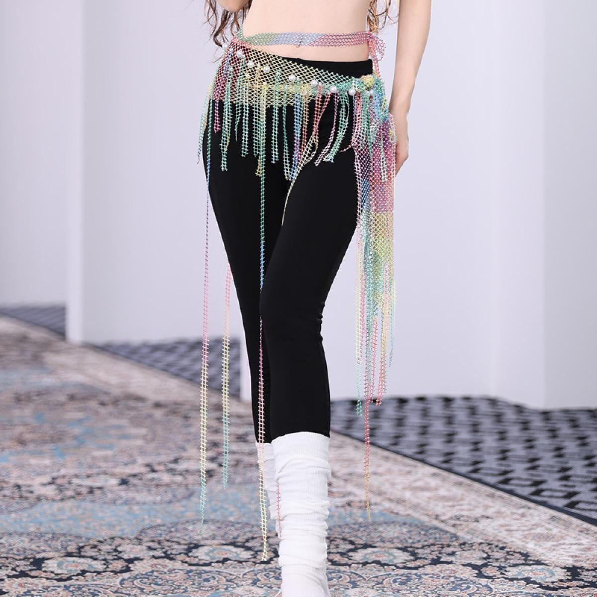 2023 belly dance hip scarf with tassel for ladies BellyQueen