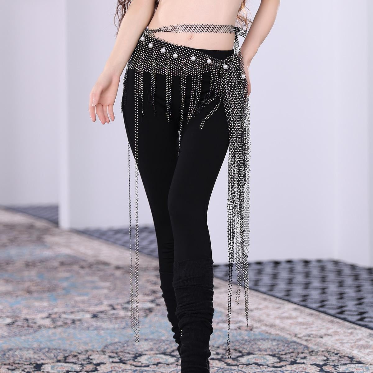 2023 belly dance hip scarf with tassel for ladies BellyQueen