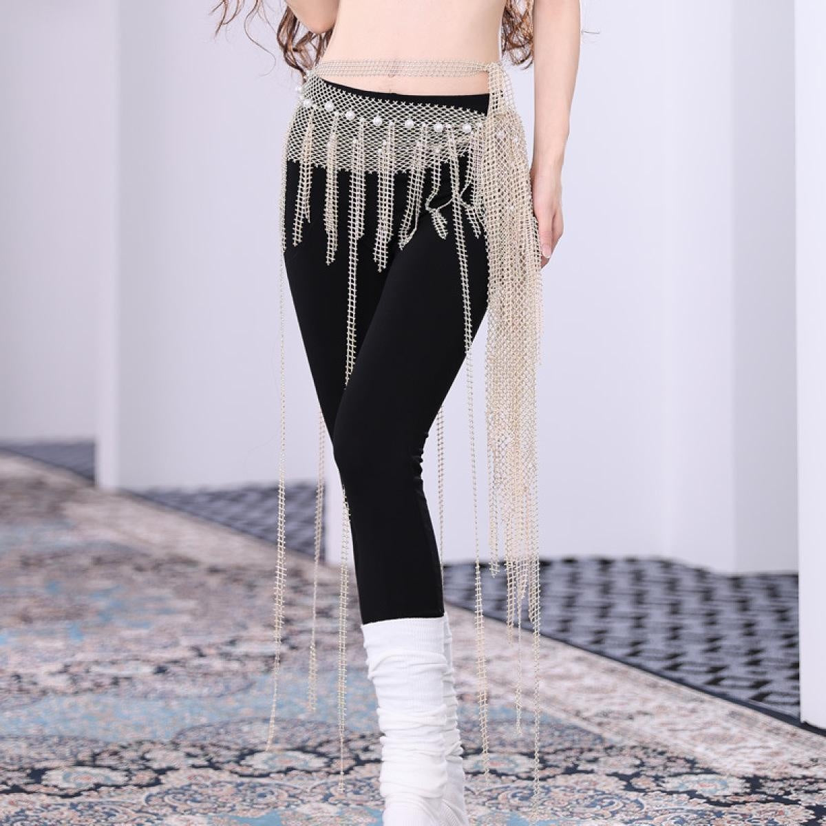 2023 belly dance hip scarf with tassel for ladies BellyQueen