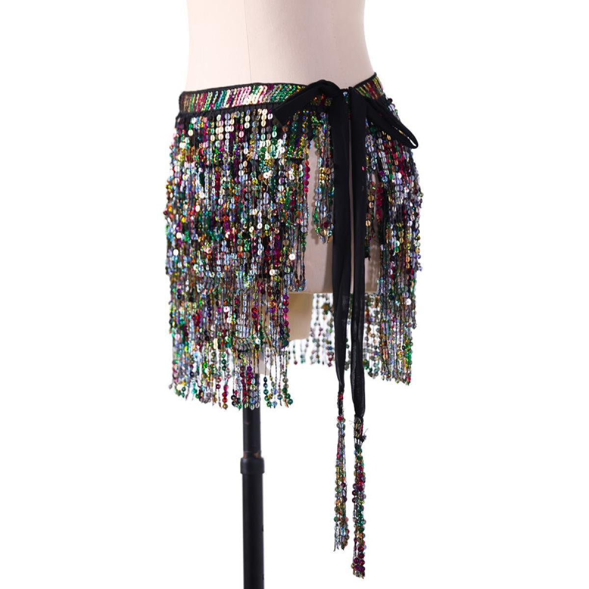 Halloween party belt belly dance hip scarf with tassel for ladies