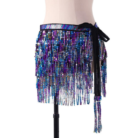 Halloween party belt belly dance hip scarf with tassel for ladies