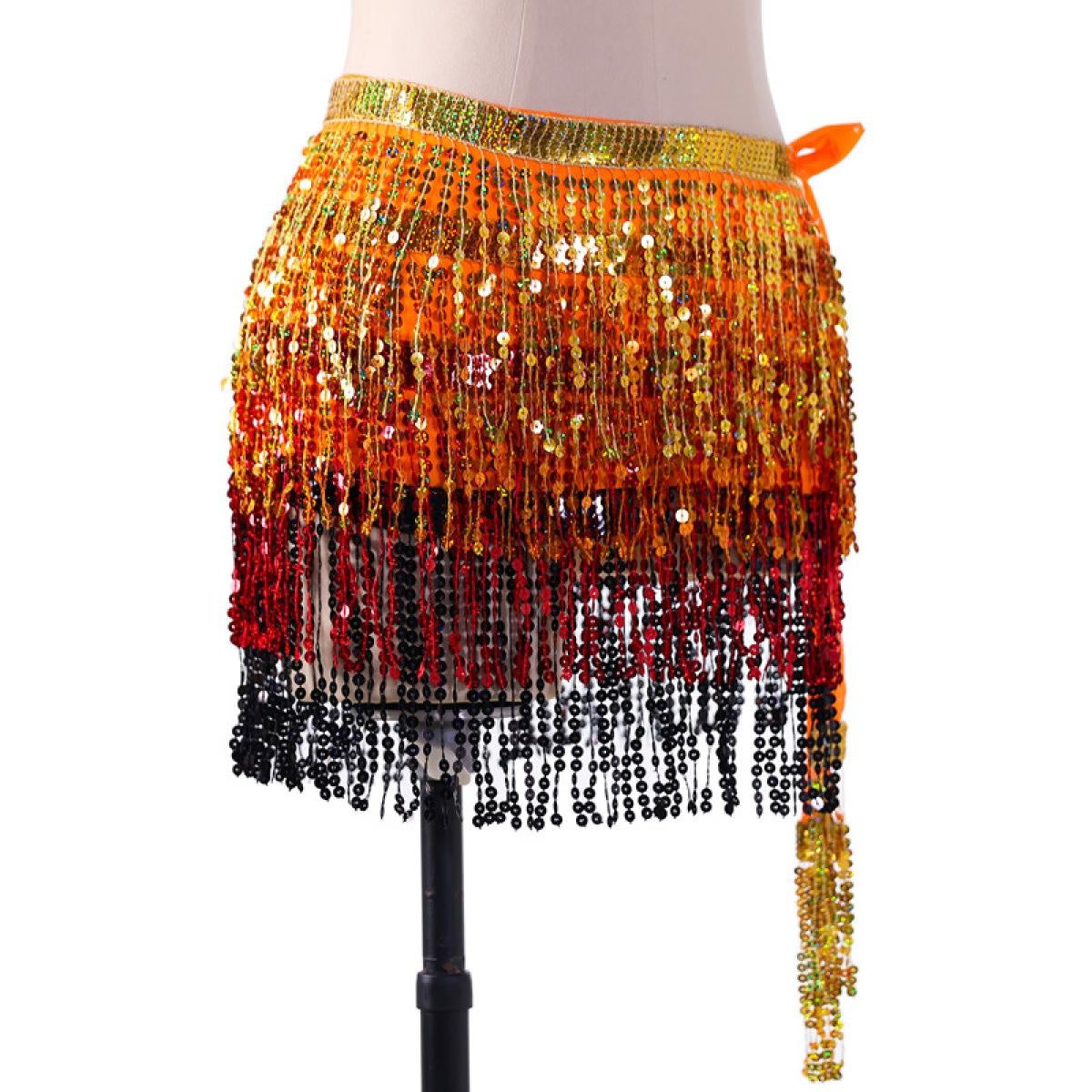 Ceinture de fête d'Halloween, écharpe de hanche de danse du ventre avec pompon