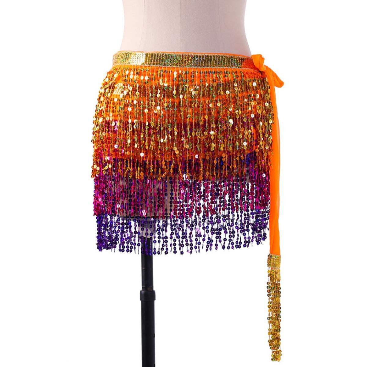 Halloween party belt belly dance hip scarf with tassel