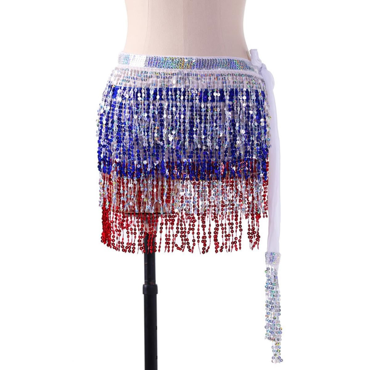 Halloween party belt belly dance hip scarf with tassel