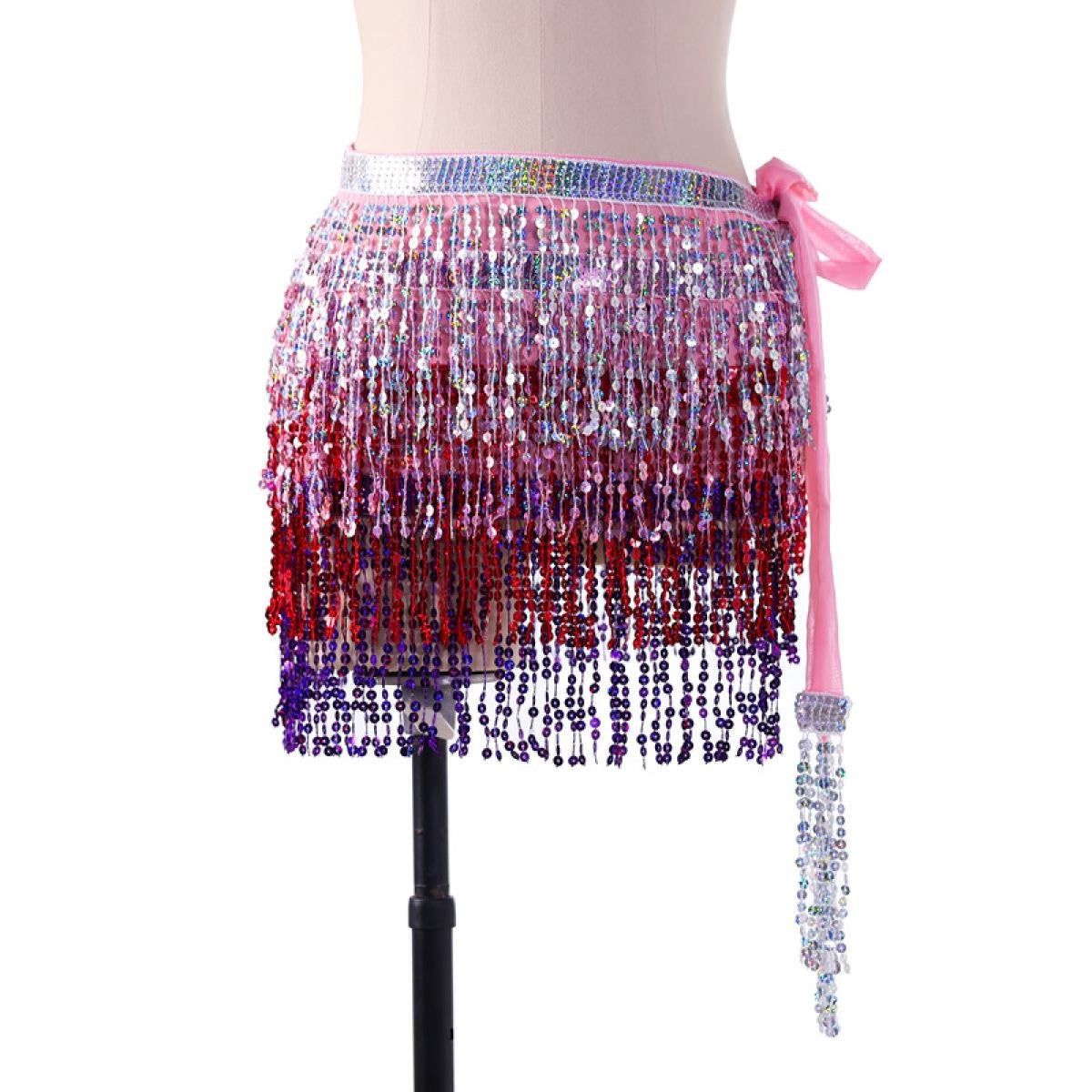 Halloween party belt belly dance hip scarf with tassel