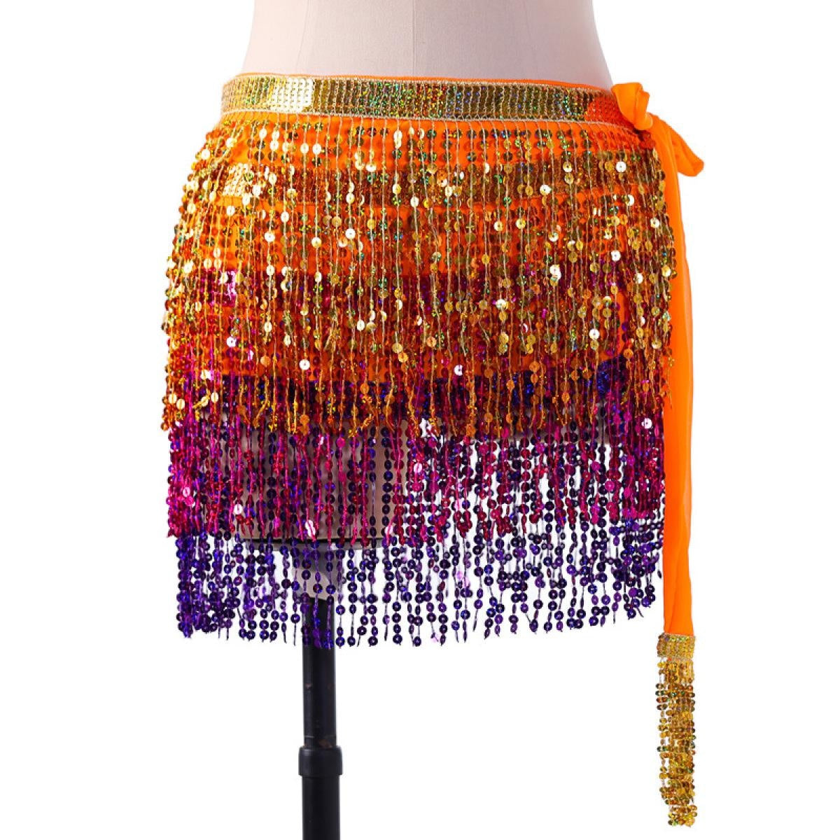 Ceinture de fête d'Halloween, écharpe de hanche de danse du ventre avec pompon