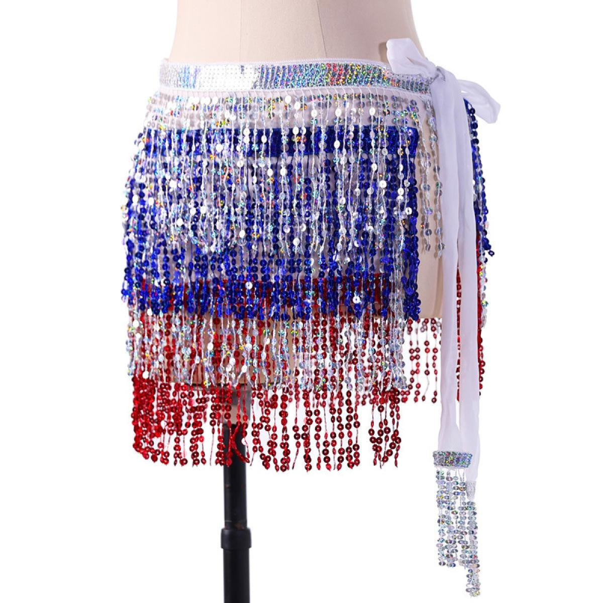 Halloween party belt belly dance hip scarf with tassel