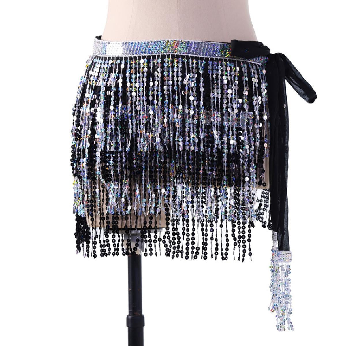 Halloween party belt belly dance hip scarf with tassel for ladies