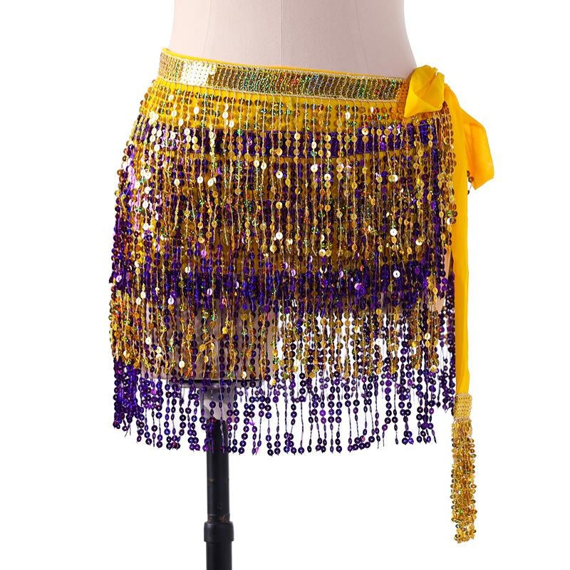 Ceinture de fête d'Halloween, écharpe de hanche de danse du ventre avec pompon pour dames