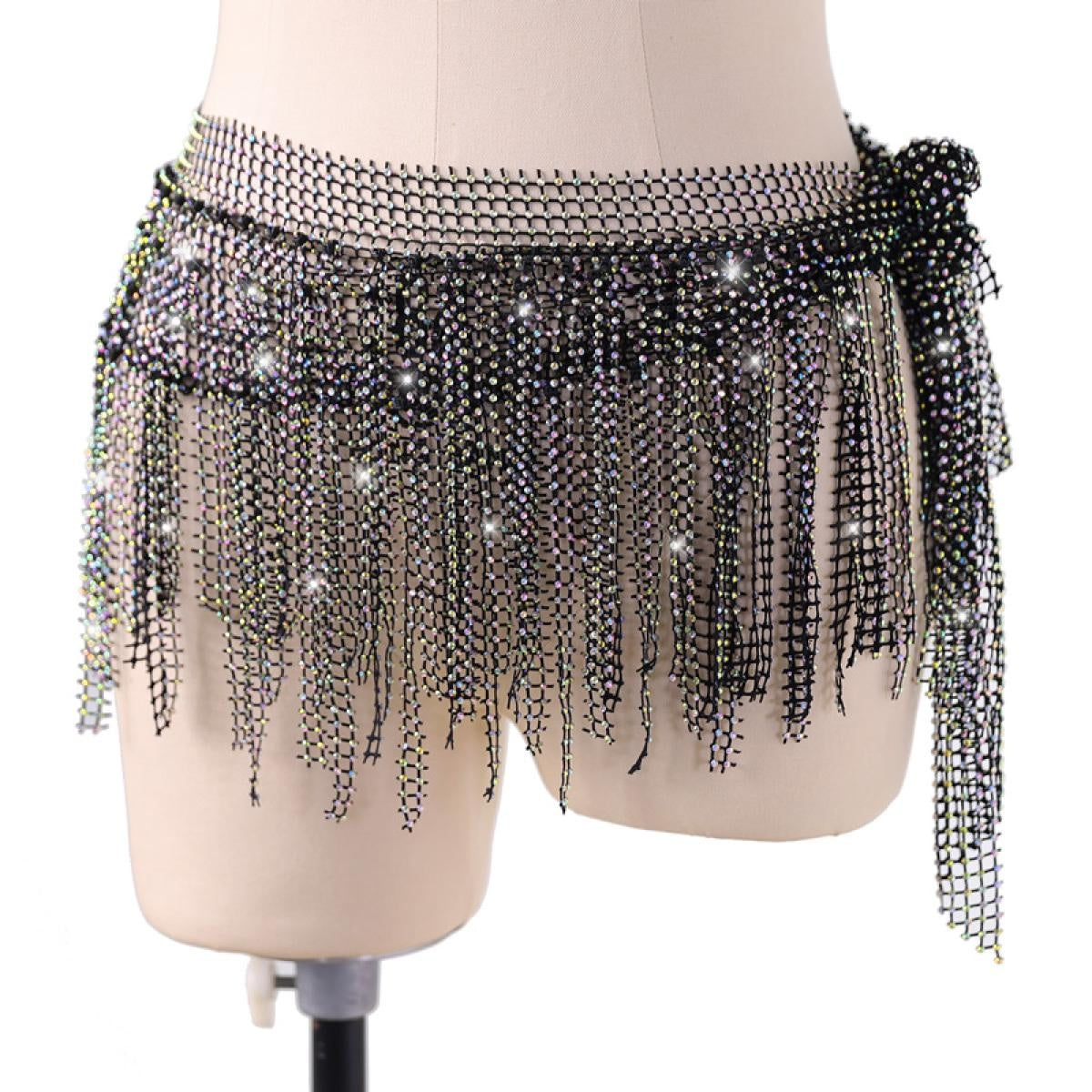 handmade belly dance hip scarf with tassel for ladies