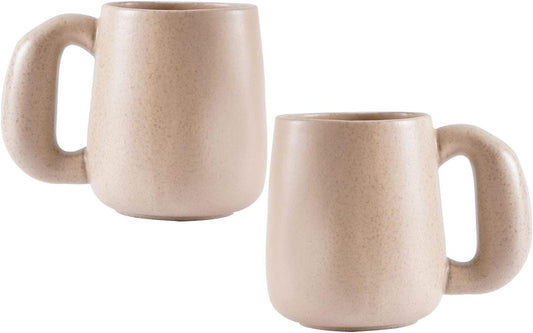 Grande tasse à café en poterie, ensemble de tasses à latte, grande tasse à thé, tasses faites à la main avec poignée Jumbo, lot de 2, 20oz