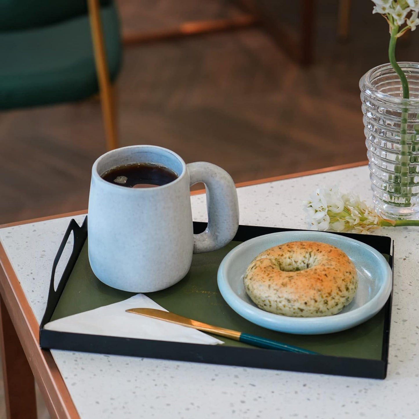 Grande tasse à café en poterie, ensemble de tasses à latte, grande tasse à thé, tasses faites à la main avec poignée Jumbo, lot de 2, 20oz