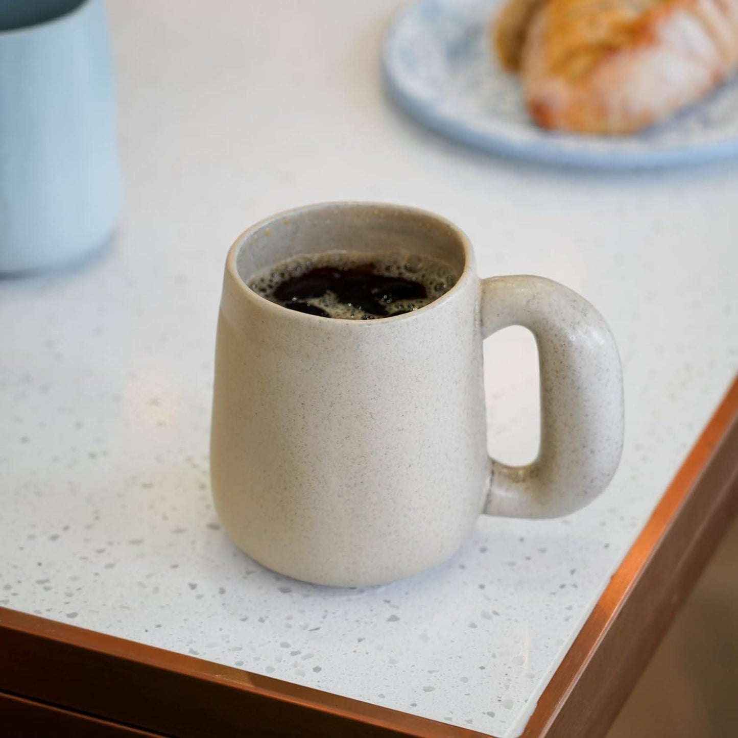 Grande tasse à café en poterie, ensemble de tasses à latte, grande tasse à thé, tasses faites à la main avec poignée Jumbo, lot de 2, 20oz