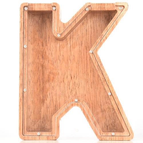 New Arrivals Creative Piggy Bank Nordic Style Wooden Letter Piggy Bank Thickness 4.5cm