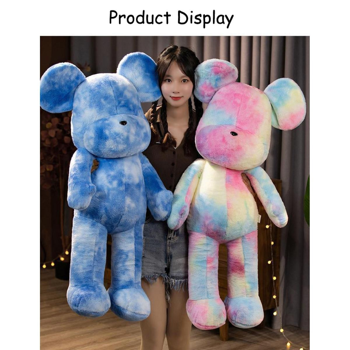 Multicolor Dazzle Tide Play Violent Bear Plush Toy Cute Cuddle Bear Stuffed Doll Creative Bear Plush Toy Doll Valentine's Day Gift