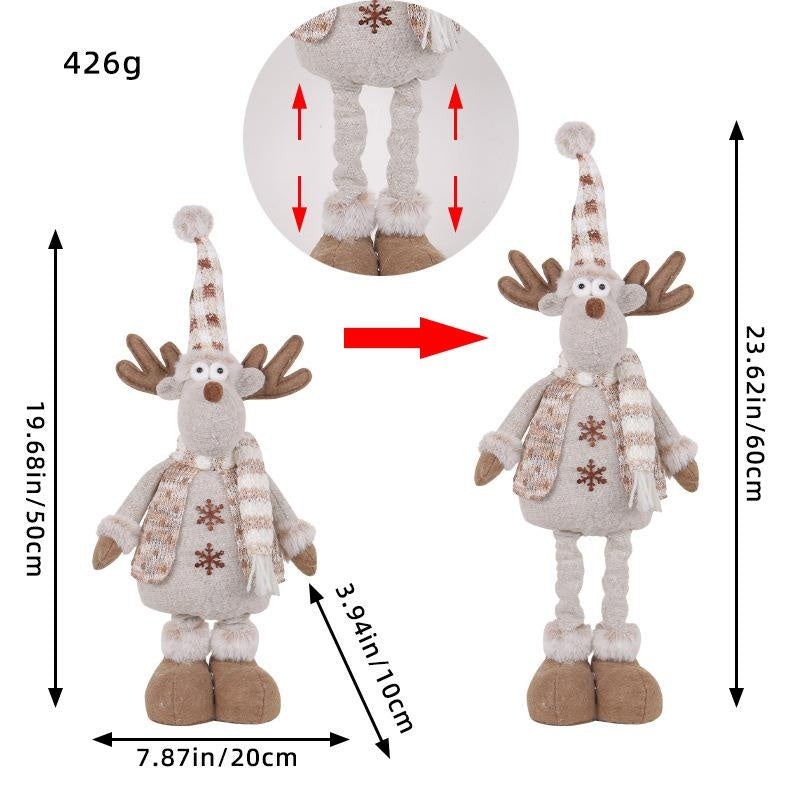 Christmas Decorations Christmas Snowman Telescopic Doll Knitted Elk Doll Window Scene Decoration