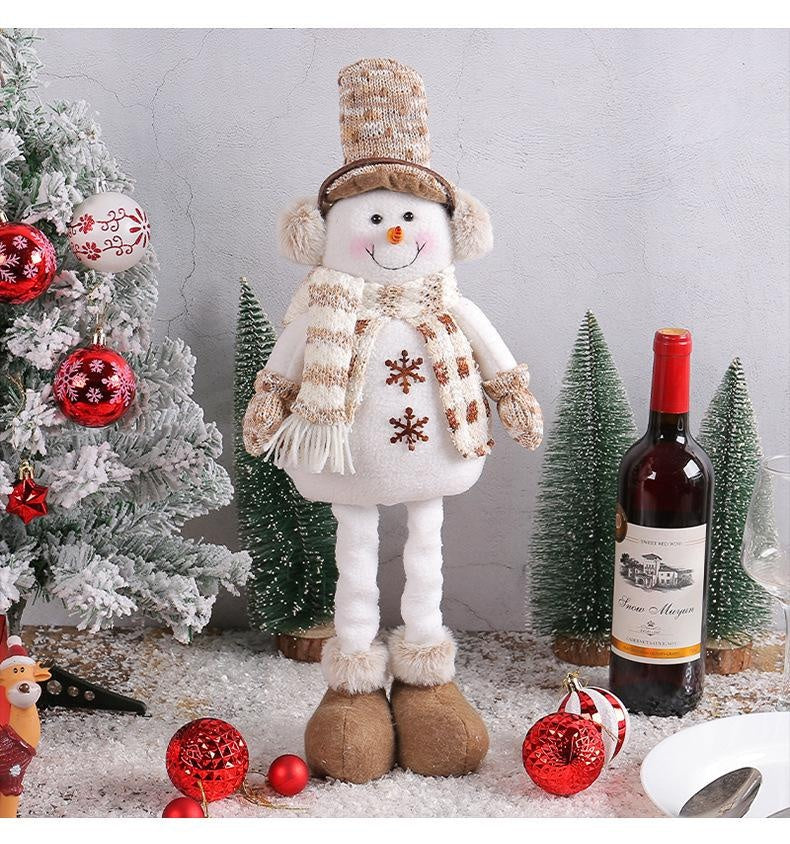 Christmas Decorations Christmas Snowman Telescopic Doll Knitted Elk Doll Window Scene Decoration