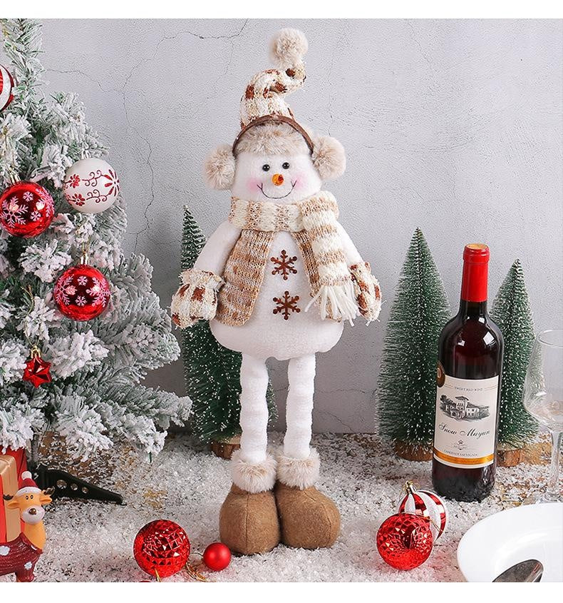 Christmas Decorations Christmas Snowman Telescopic Doll Knitted Elk Doll Window Scene Decoration