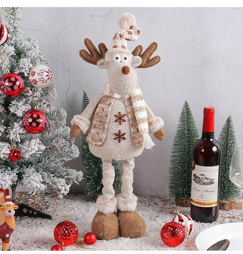 Christmas Decorations Christmas Snowman Telescopic Doll Knitted Elk Doll Window Scene Decoration