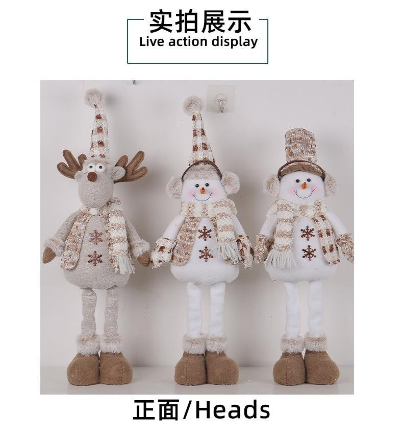 Christmas Decorations Christmas Snowman Telescopic Doll Knitted Elk Doll Window Scene Decoration