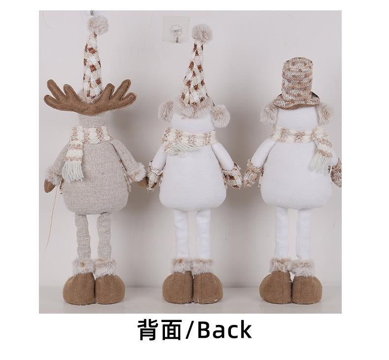 Christmas Decorations Christmas Snowman Telescopic Doll Knitted Elk Doll Window Scene Decoration