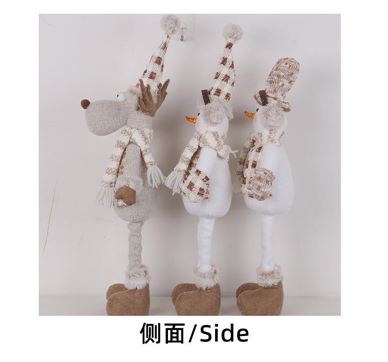 Christmas Decorations Christmas Snowman Telescopic Doll Knitted Elk Doll Window Scene Decoration