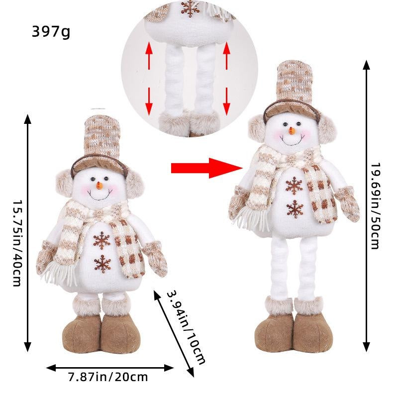 Christmas Decorations Christmas Snowman Telescopic Doll Knitted Elk Doll Window Scene Decoration