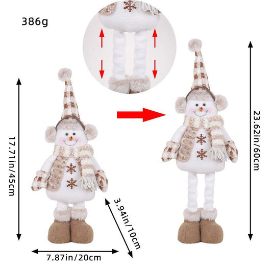 Christmas Decorations Christmas Snowman Telescopic Doll Knitted Elk Doll Window Scene Decoration