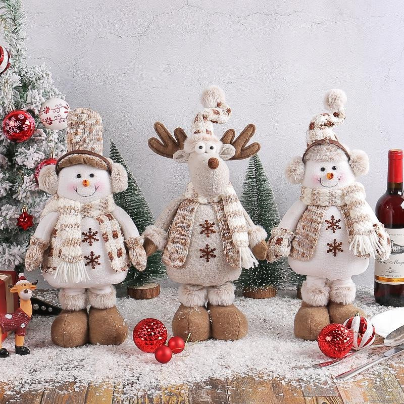 Christmas Decorations Christmas Snowman Telescopic Doll Knitted Elk Doll Window Scene Decoration