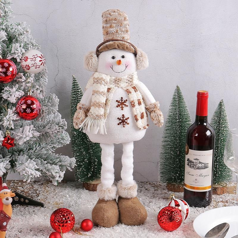 Christmas Decorations Christmas Snowman Telescopic Doll Knitted Elk Doll Window Scene Decoration