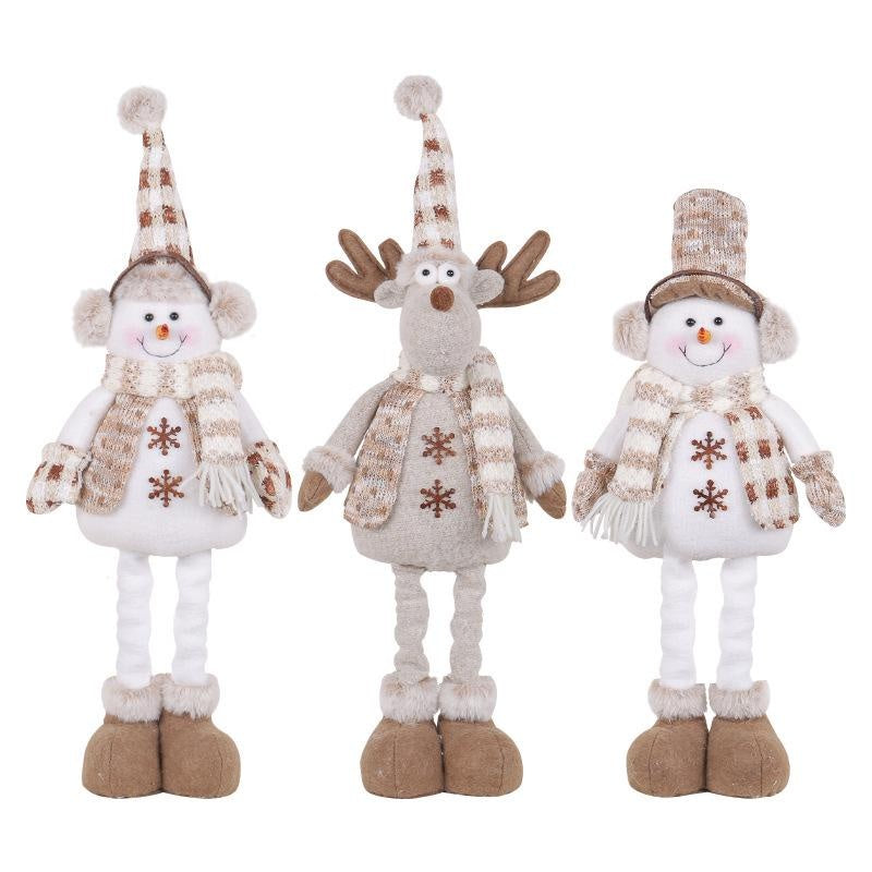 Christmas Decorations Christmas Snowman Telescopic Doll Knitted Elk Doll Window Scene Decoration