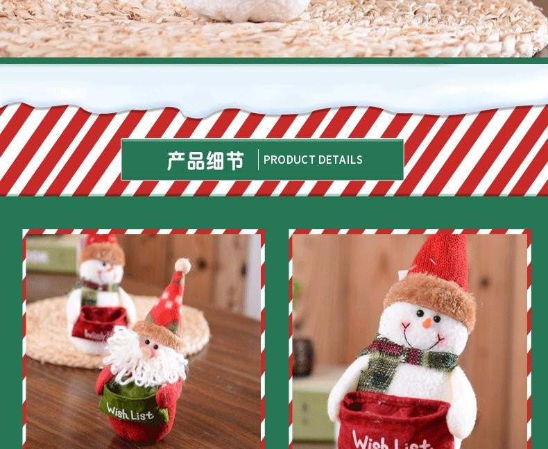 Christmas decoration supplies snowman Santa Claus cartoon doll Christmas atmosphere arrangement creative holiday gifts