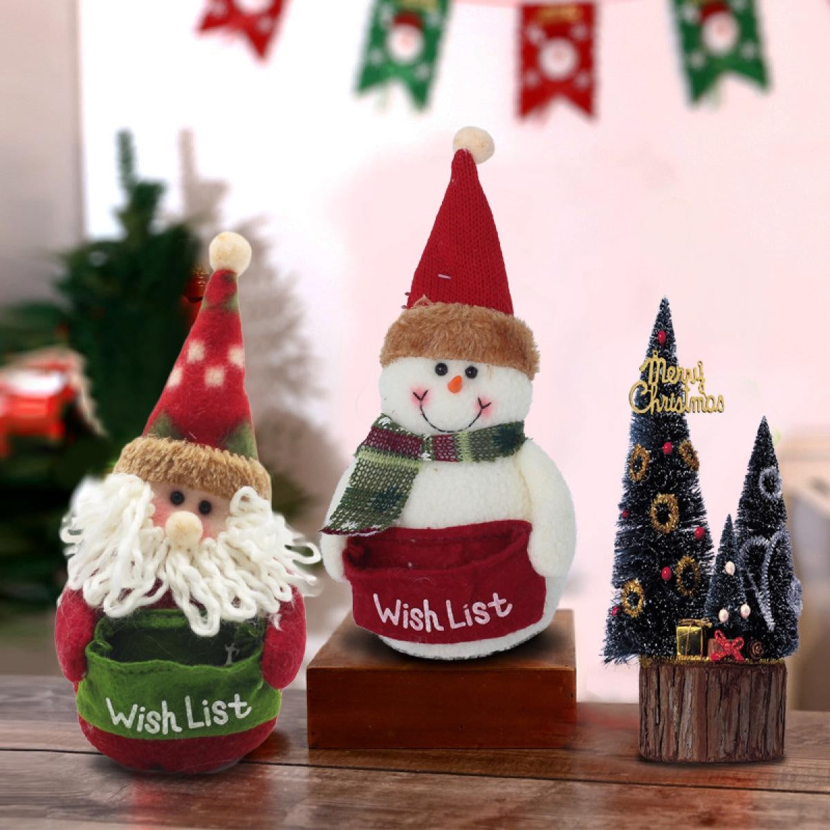 Christmas decoration supplies snowman Santa Claus cartoon doll Christmas atmosphere arrangement creative holiday gifts