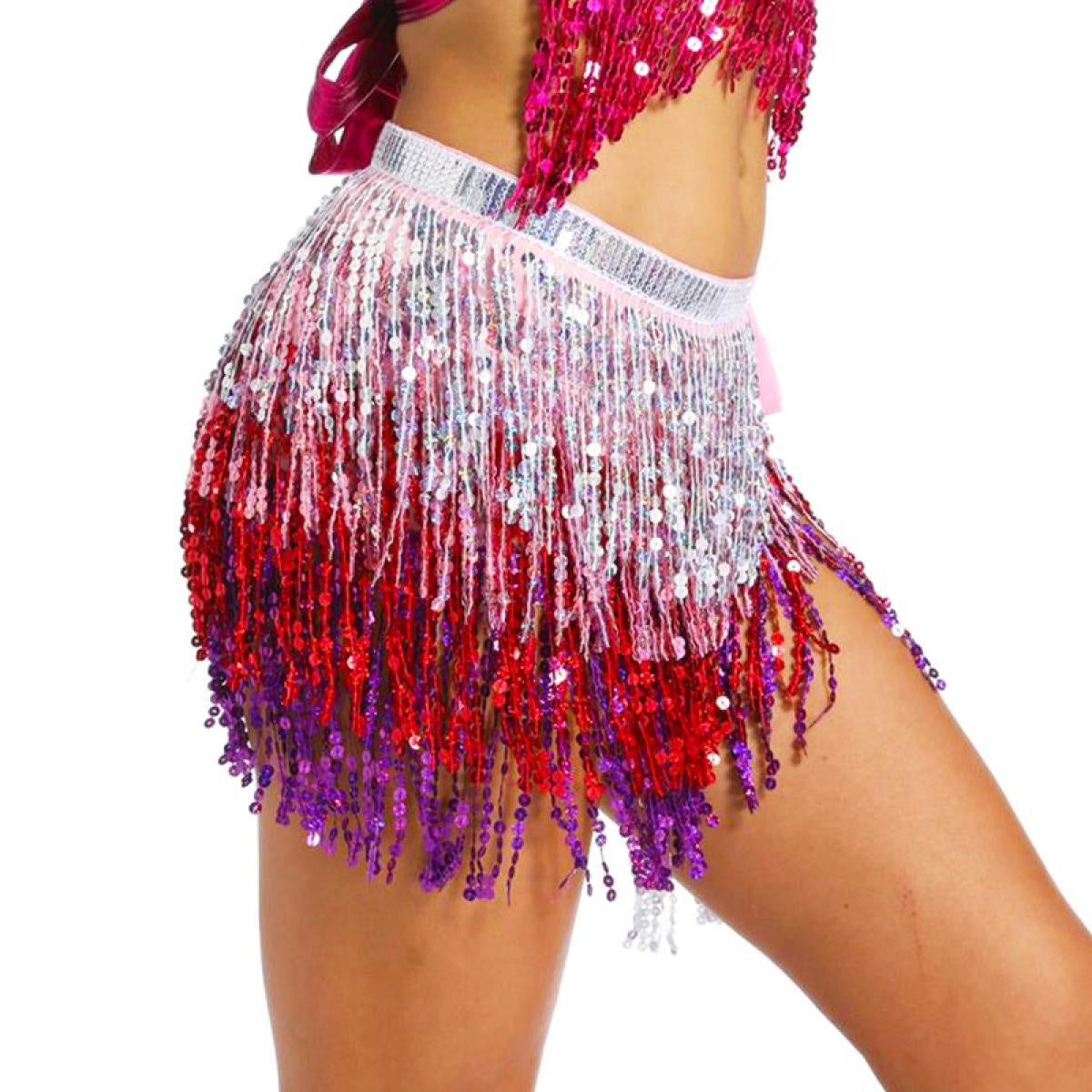 Sequins Top Belly Dancing Hip Scarf Fringe Oriental Dance Scarf Belt Costumes Indian Outfits Bra Belts 1 Set Performance Women