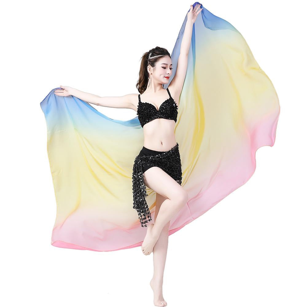 Size Plus Belly Dance Gradient Scarf Hand-thrown Yarn Dance Performance Scarf Shawls