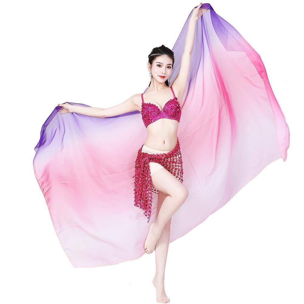 Size Plus Belly Dance Gradient Scarf Hand-thrown Yarn Dance Performance Scarf Shawls