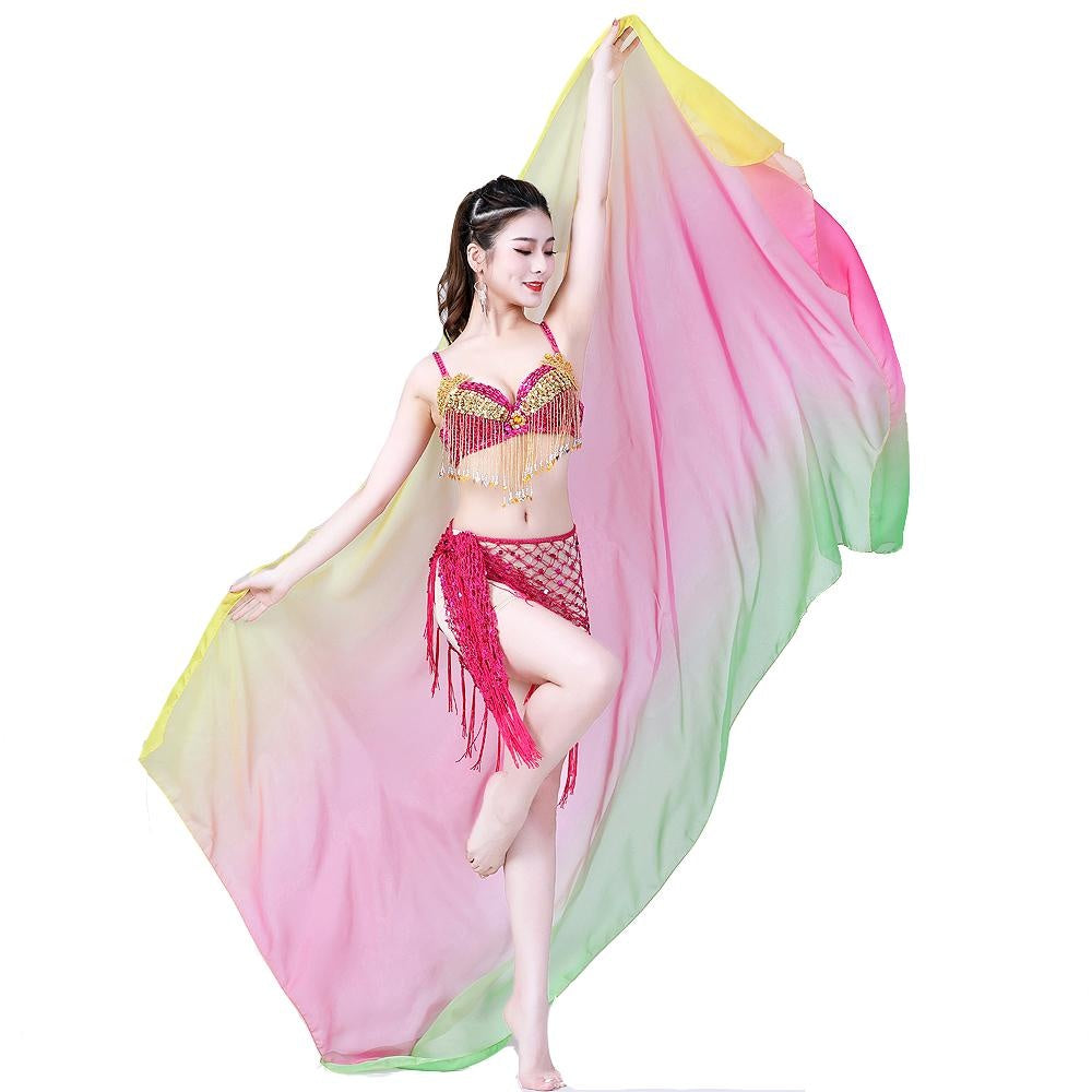 Size Plus Belly Dance Gradient Scarf Hand-thrown Yarn Dance Performance Scarf Shawls