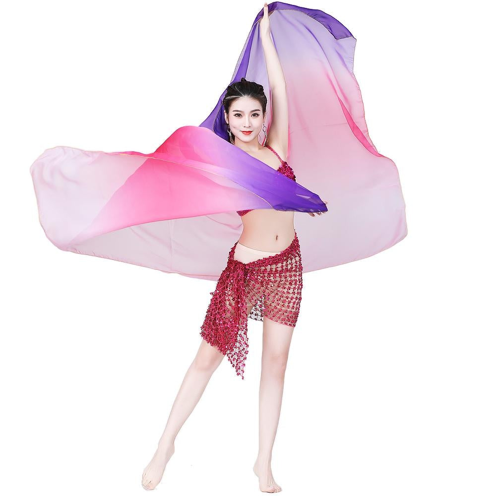 Size Plus Belly Dance Gradient Scarf Hand-thrown Yarn Dance Performance Scarf Shawls